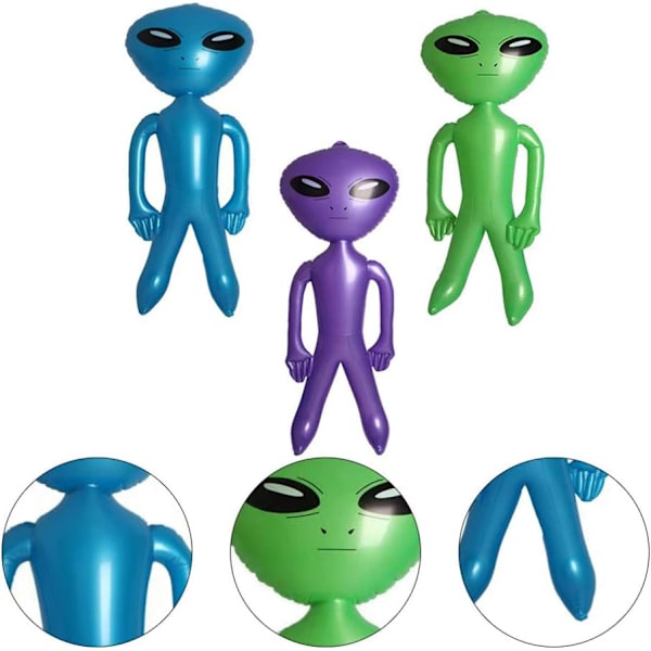 3 stk. Oppustelige Alien-legetøj til drenge og piger Alien-festdekorationer Alien-rekvisit