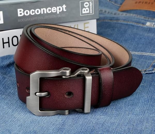 Læderbælte til mænd, stor størrelse 110 cm-125 cm, til jeans, sort brun 38 mm
