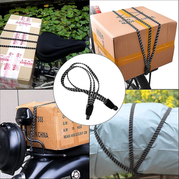 elastiska bungee-snören med krokar, 4st 3-i-1 bagagebandsremmar, cykelbungysträckare Cykelbagagerem