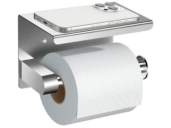 Toiletpapirholder med hylde - Loftdesign i stål