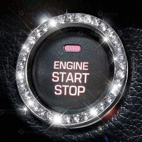Bil Krystal Rhinestone Ring Badge Sticker, Bilens Interiør, Bling Bil Tilbehør til Kvinder