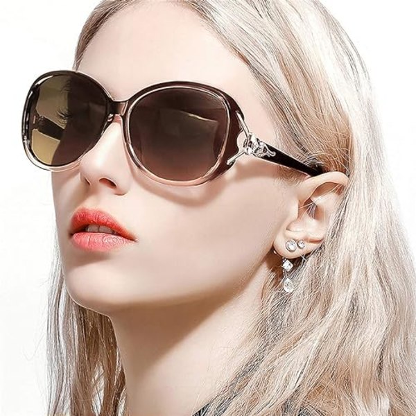 Solbriller for kvinner Trendy Polariserte solbriller Oversized solbriller Dame Shades UV-beskyttelse B