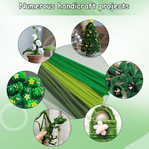 300 kpl putsauslankaa, 3 erilaista keltaista putsauslankaa taivutettavaa pehmeää käsityölankaa 30 cm putsauslankaa chenille-lankaa DIY-projekteihin ja käsityökoristeluun Set 2