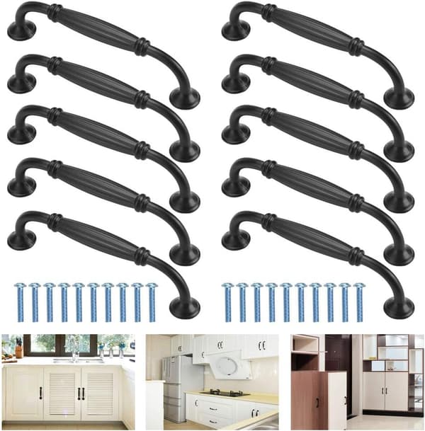 10 stk Sorte Greb 128mm Aluminium Legering Greb Skab Træk Greb Dørstang Møbler Skab Køkken