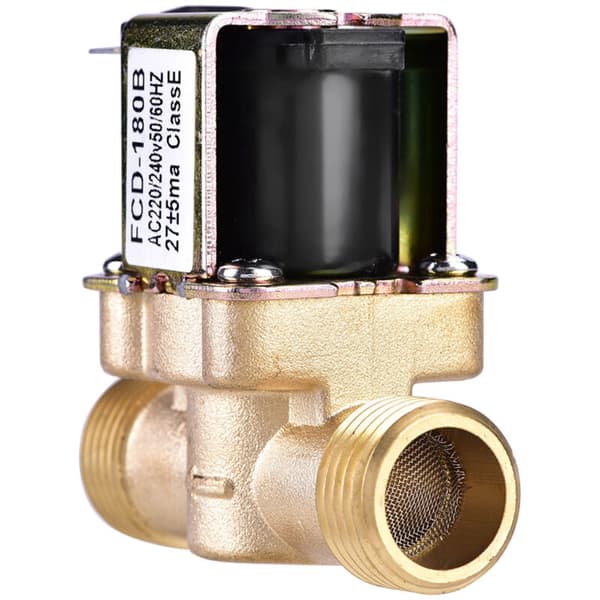 1/2\" normalt lukket elektrisk magnetventil i messing AC 220V for vannkontroll
