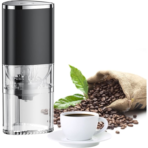 Elektrisk kaffekvarn med justerbar malningsstorlek Mini Burr kaffebönkvarn Bärbar för hem, kontor