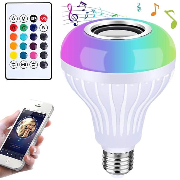 LED pære E27 fatning - RGB med Bluetooth & højttaler