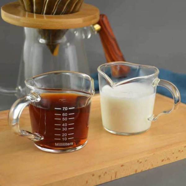2 kpl Mini Espresso Shot -lasikupit 3oz Triple Pitcher Pieni kannu Mukit Mitat Kuppi