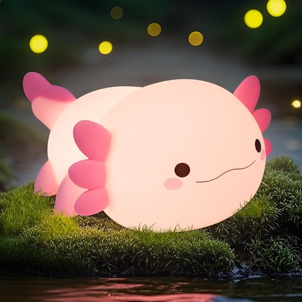 Axolotl Nattlampa, Axolotl-presenter för barn, Söt Silikon Axolotl-lampa med Timer Dimbar, Nattlampa för barnrum