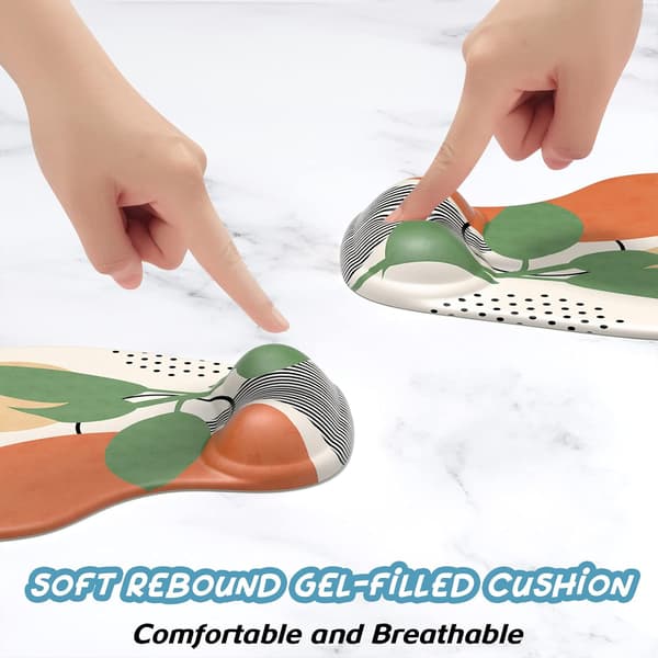 Ergonomisk musematte med håndleddsstøtte, gel-musematter med sklisikker PU-base, musematte i minneskum, søt musematte for bærbar PC, grønn Green