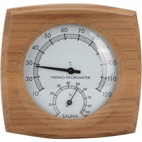 Termometer/Hygrometer, Indendørs Træ 2-i-1 til Sauna Thermo-hygrometer Termometer Hygrometer Hammam Tilbehør til Saunar