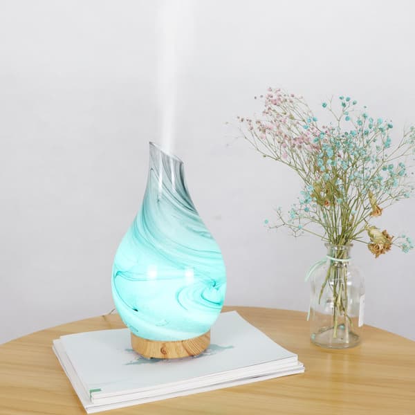 Æterisk Olie Diffuser Glas Aromaterapi Olie Diffuser Elektrisk Ultralyd Duft Fugter 100ML med Automatisk Slukning