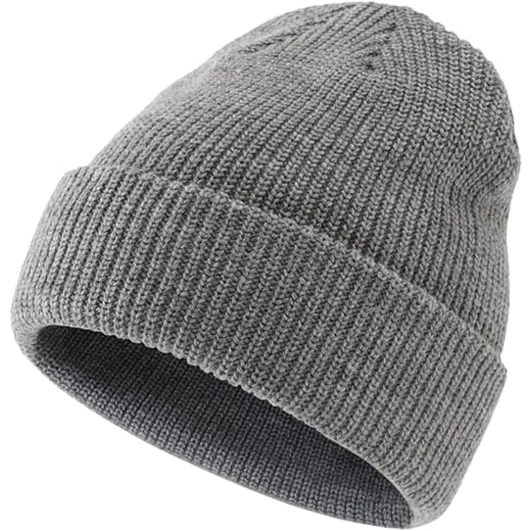 Klassiska mäns varma vintermössor Akrylstickad manschett Beanie Cap Daily Beanie Hat