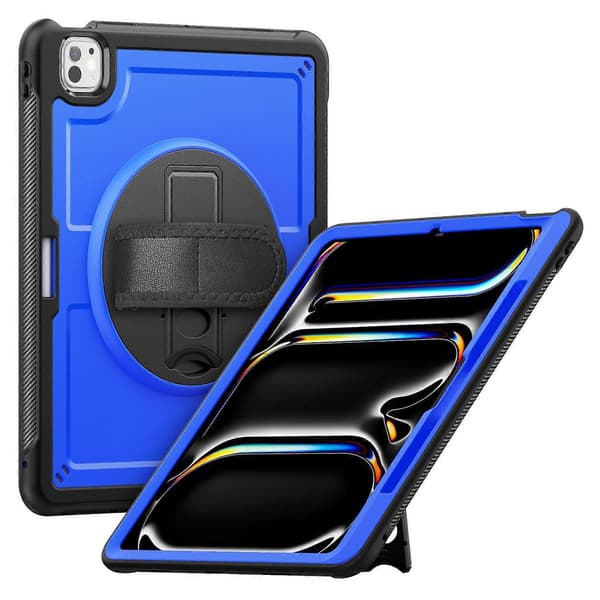 Fodral med Ställ, PC TPE Tablet Skydd med Handrem för iPad Pro 13 (2024) M4
