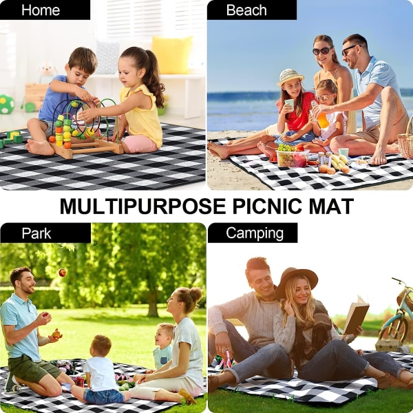 Picknickfilt 200 * 300，Sandtätt strandunderlag Fällbart ryggstöd Matta，Picknickduk Strandfilt Perfekt för camping, parker, stränder, picknickar