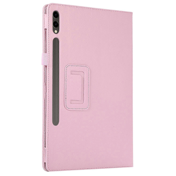 Fodral för Samsung Galaxy Tab S10+ Bi-Fold Ställ Läder Tablettskydd Litchi Textur - Rosa