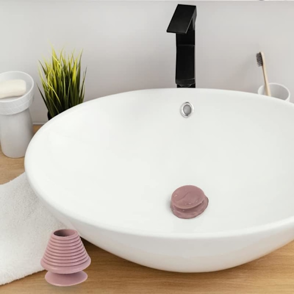 Universal afløbspropper til badekar, silikone badekarpropper til badekar og køkken (Pink)