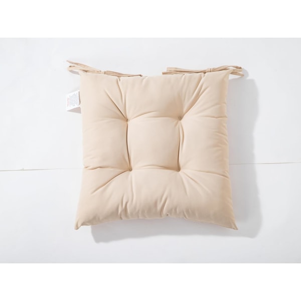 Stolsdynor med band, set om 4, beige, 40 x 40 cm