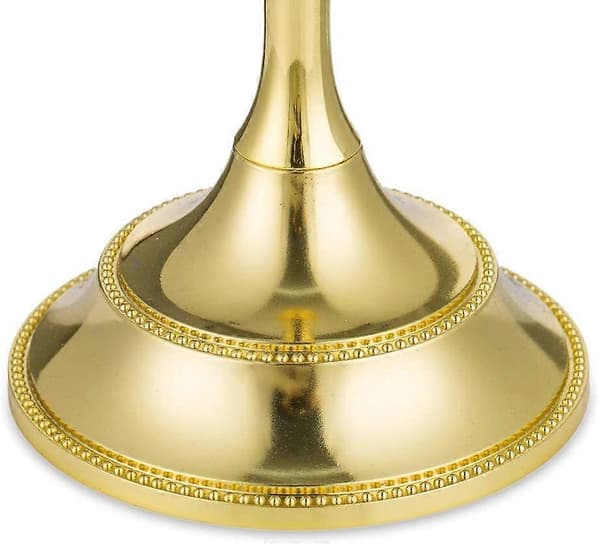 Sett med 2 lysestaker med enkelt hode, metall timeglass lysestaker (gull, 2 x store)