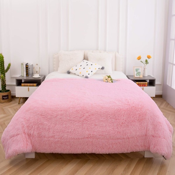 Fuskpälspläde, Supermjuk Lätt Shaggy Fuzzy Filt Varm Mysig Plysch Fluffig Dekorativ filt för soffa, säng, stol