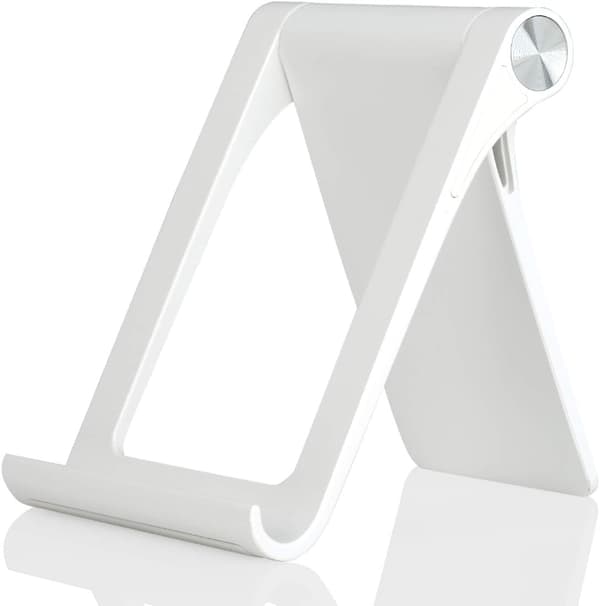 Telefonställhållare - Giftorld Multi-Angle Justerbar Telefonbordsställ Surfplattehållare För iPhone Samsung Edge S6 Android Smartphone, Vit White