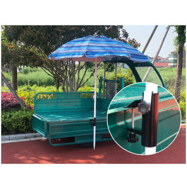Balkongparaplyhållare, fästklämma för trädgårdsparaply, matbord balkong paraplyhållare klämma parasoll dekorationshållare