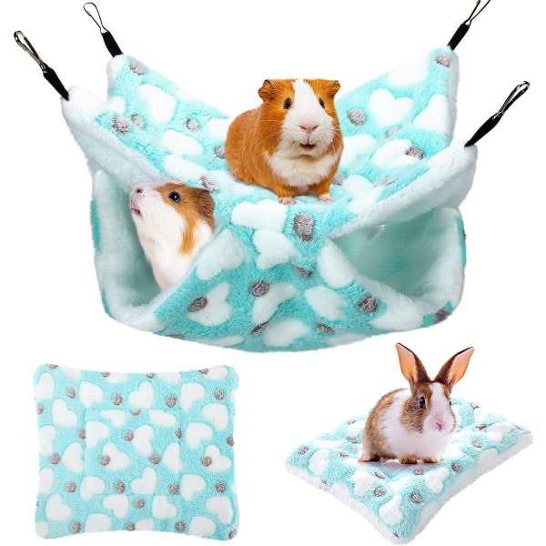 2 stk marsvin hamster og varm seng myk matte sett bur hengekøye matter for rotte ilder marsvin ekorn små kjæledyr