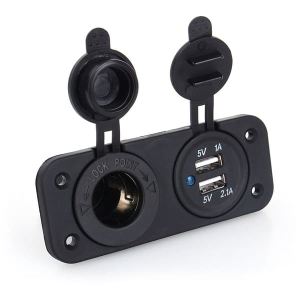Dual USB Bil Auto Cigarettænder Stik Splitter 12V Oplader Strømadapter Udtag