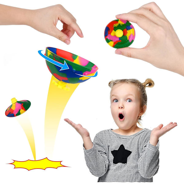 2-pack studsande skål leksaker, kreativa kamouflage studsande skålar, gummi nyhet coola snurrande leksaker, stressavlastande leksaker