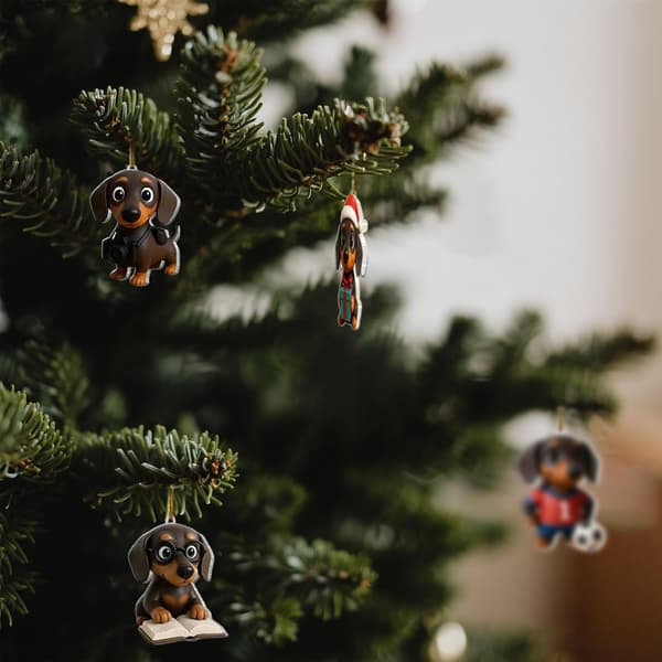 2026 Jul Dachshund Adventskalender, 24 Dager Hund Samleobjekt Overraskelser, 2D