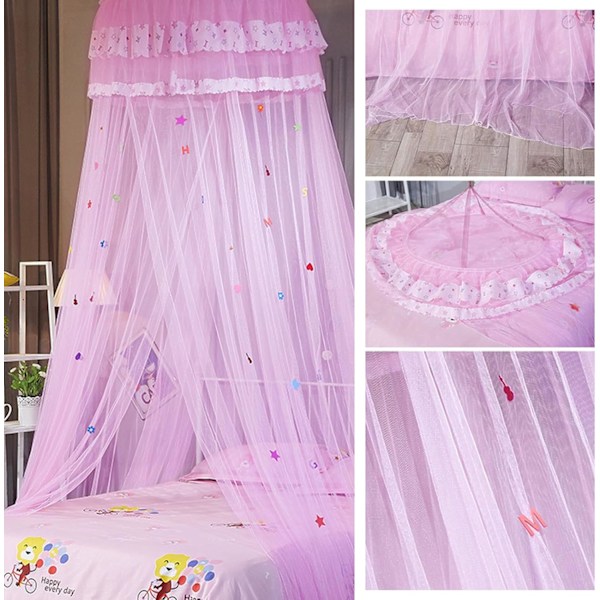 Myggestop til seng, Prinsesse Myggestop, Myggestop, til hjemmet, Camping mod insekter og myg, Pink rosa