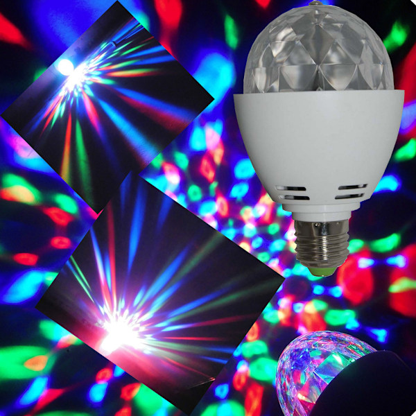 E27 Discopallo Valo Pyörivä Monivärinen Lamppu Bajonetti Kiinnitys E27 [Energialuokka A]