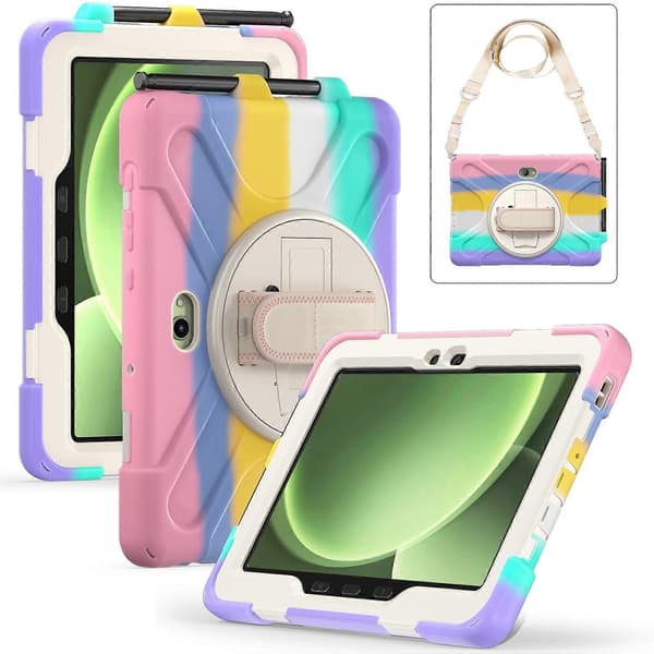 För Samsung Galaxy Tab Active5 Pro Ställfodral TPU PC Silikon Tablet Skydd med Axelrem