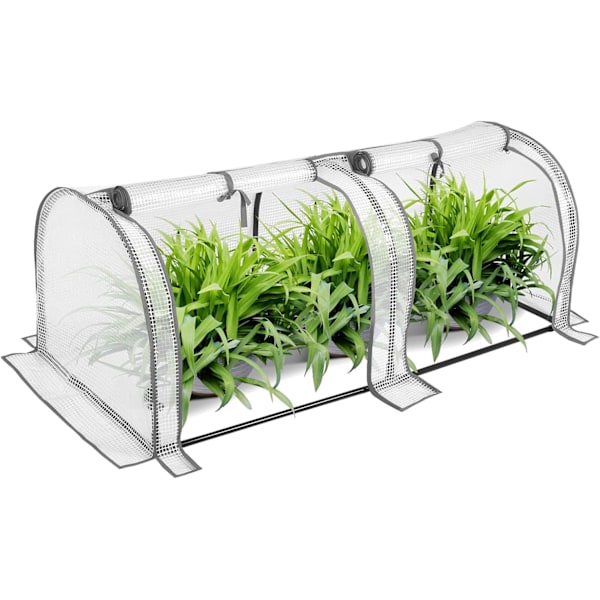 Puutarhaviljelylaatikko - Läpikuultava PE-pressu - 120x60x50cm - Suojaa sateelta ja lumelta - Valkoinen