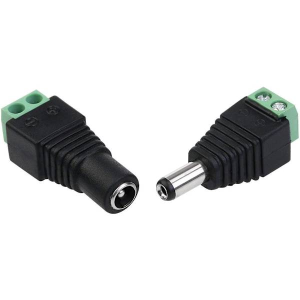 5,5x2,1mm DC hun DC han adapter 12V DC stikforbindelse, til CCTV-kamera LED-strimmel LED-strimmel eller andre DC 5V-24V-enheder (5hun+5han)