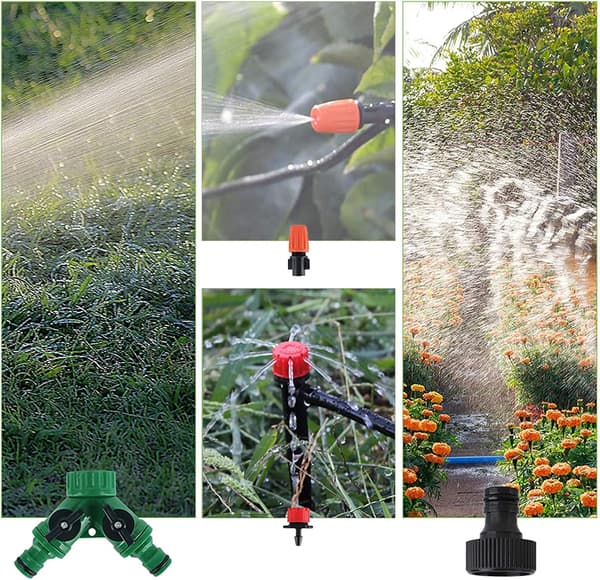 30M DIY Auto Drip Irrigation Kit, 100FT Irrigation Pipe, Irrigation Sprinklers, Perfect Drip Watering System