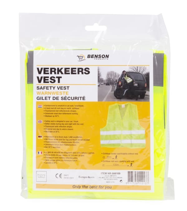 Refleksvest gul EN471 + EN ISO 20471
