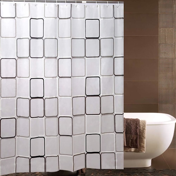 Bruseforhæng vandafvisende 180 x 200 cm bruseforhæng med bruseforhængsringe