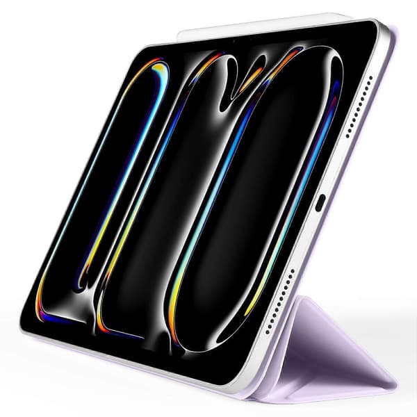 Fodral för iPad Pro 11 (2024) PC+PU Läder Origami Ställ Magnetiskt Tablet Skydd - Lila