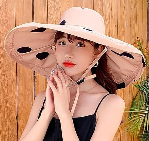 Kvinde Solhat Pakkelig Vendbar Spand Hat UV Solbeskyttelse Bred Skygge Sommer Strand Cap