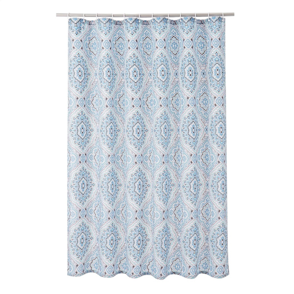 Dusjforheng i stoff - 72 x 72 tommer, for baderom 72''x72'' Blue/Gray Medallion
