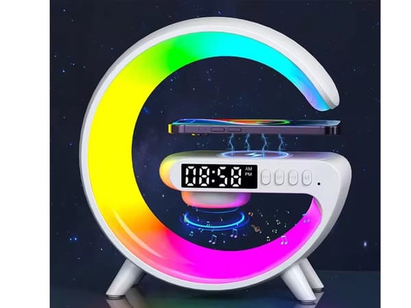 RGB vækkeur - Med trådløs oplader og højttaler