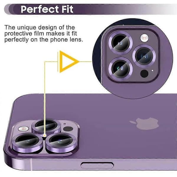 Kamerlinsskydd i metall med CD-textur och härdat glas för iPhone 14 Pro/iPhone 14 Pro Max