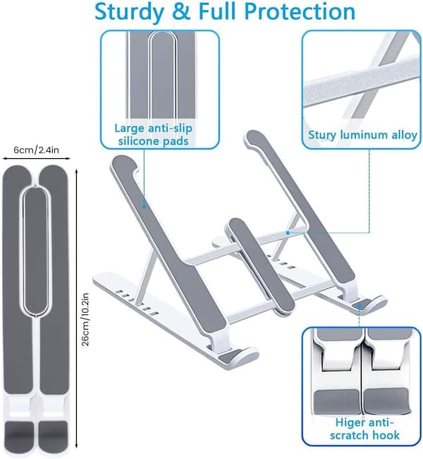 Bærbar stativ bærbar ABS ergonomisk bærbar stativ justerbar sammenleggbar ventilert