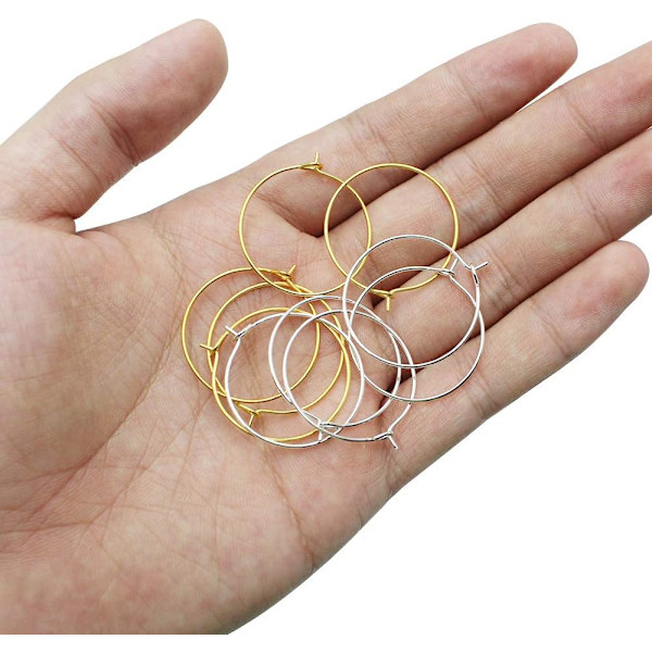 44 stk. Vinglas Charm Ringe Wire Hoops Øreringe Hoops til DIY Smykker, Vinglas Markører (30mm)