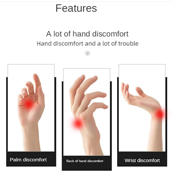Vinterhandsker med elastisk manchet Gigt Handsker til håndled og tommelfinger trykaflastning Touchscreen Handsker,L