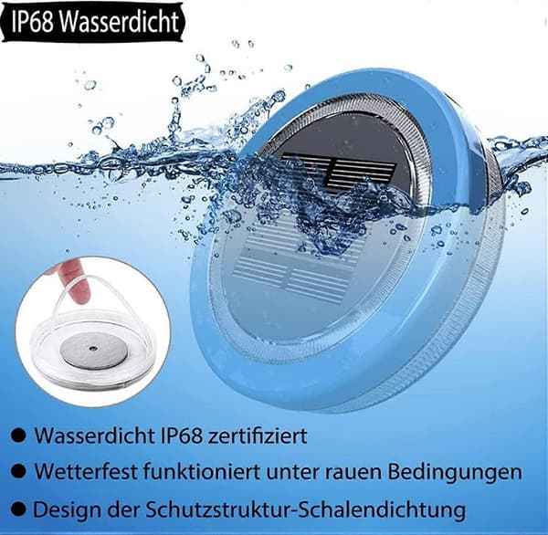 Flydende solcellepoollampe, solcellelampe til swimmingpool, akvarium, dam, swimmingpool, have, vaser