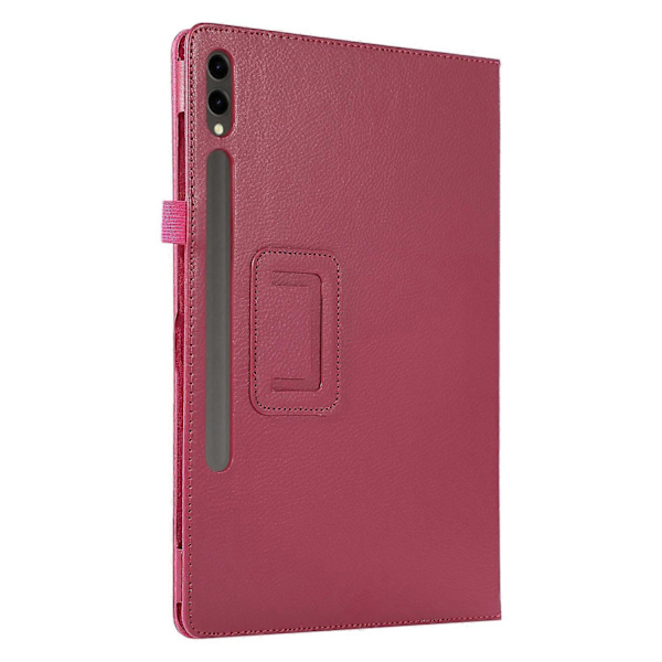 Fodral för Samsung Galaxy Tab S10+ Bi-Fold Ställ Läder Tabletskydd Litchi Textur - Rosa