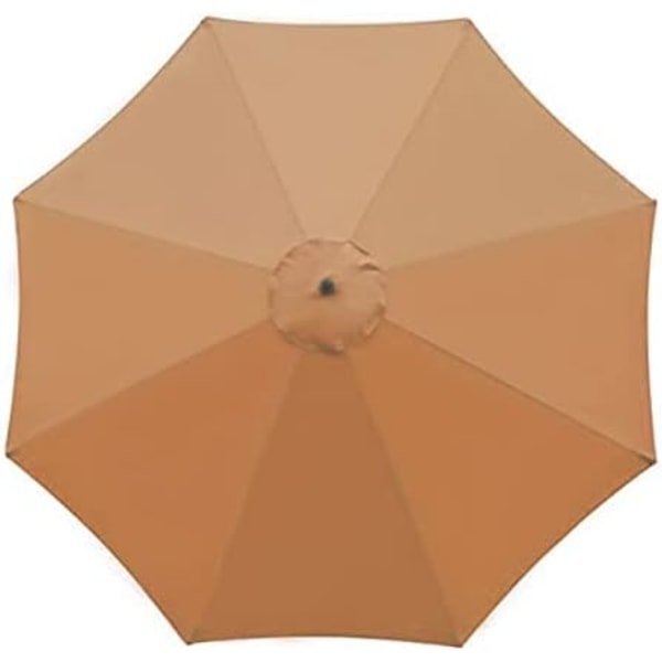 Cover för parasoll, 8 revben, 3 m, vattentät, anti-UV, ersättningstyg, kaki