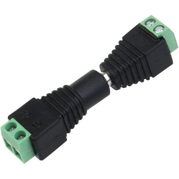 5,5x2,1mm DC hun DC han adapter 12V DC stikforbindelse, til CCTV-kamera LED-strimmel LED-strimmel eller andre DC 5V-24V-enheder (5hun+5han)